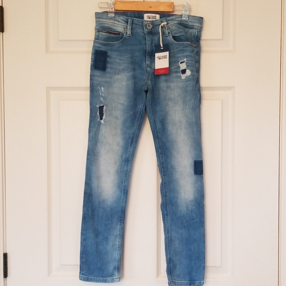 Tommy Hilfiger patchwork blue jeans